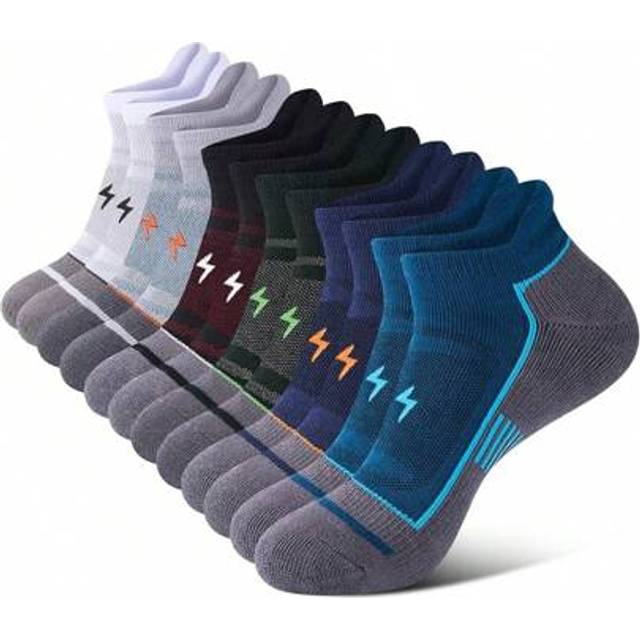 SHEIN Cirorld Cushioned Running Socks, Ankle Trainer Socks For Men & Women, Anti-Blister & Sweat Wicking, Breathable Cotton Sock For Sports, Gym, Walking An
