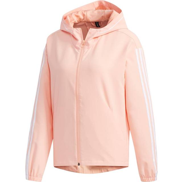 Adidas Neo Solid Color Classic Three Stripe Zip-Up Hoodie Women Jacket Pink EI4269 XL