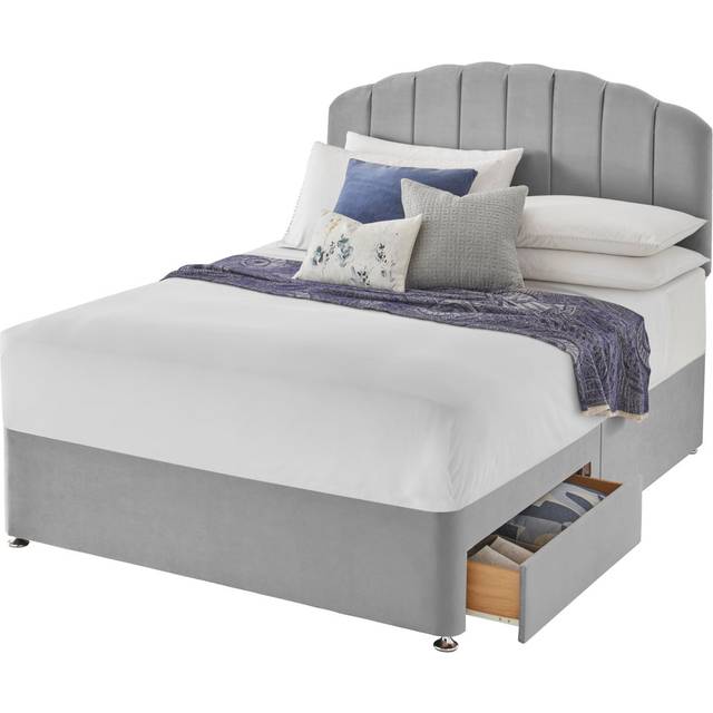 Silentnight Fabric 2 Drawer Divan Base Grey - Silentnight - Size: DOUBLE