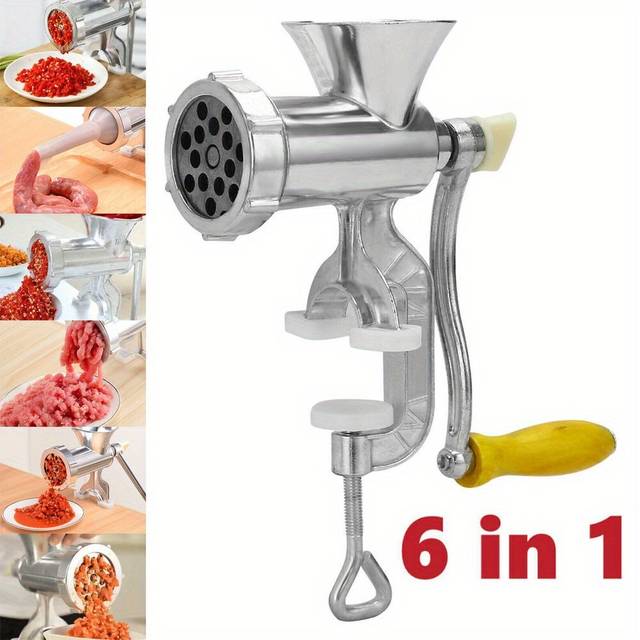 TEMU Manual Rotary Meat Grinder Mincer Machine Food Aluminium Alloy Sausage Maker
