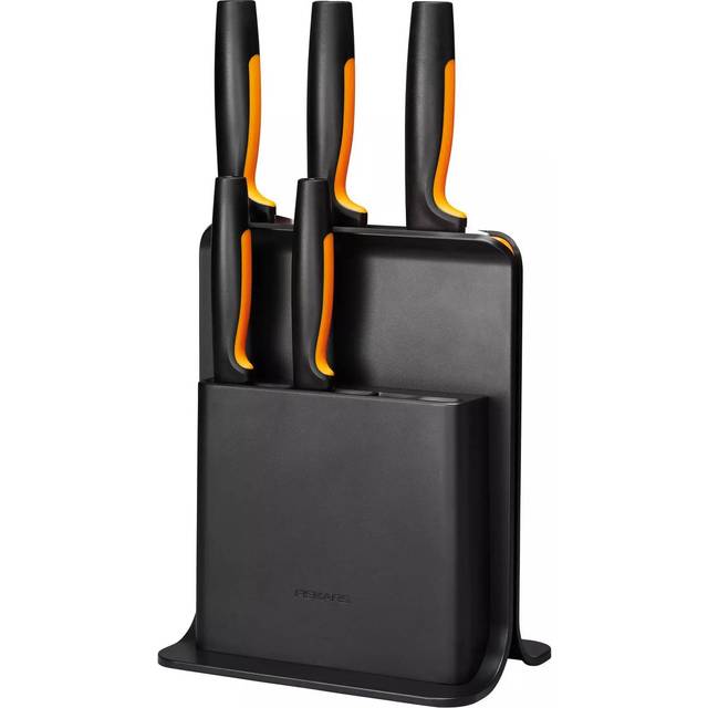 Fiskars Functional Form plastic knife block with 5 knives 6 pieces