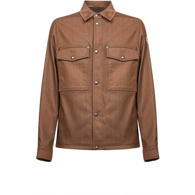 MONCLER COLLECTION Denim Corduroy-Trimmed Shirt Jacket, Men, Brown, Size: XL