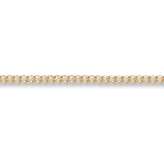 (22) Jewelco London Unisex Solid 9ct Yellow Gold Diamond Cut Curb 1.3mm Gauge Pendant Chain Necklace