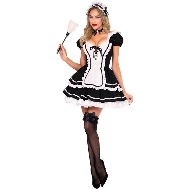 Leg Avenue Maid to Flirt Kjole Deluxe Kostume Large