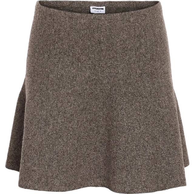 Noisy May Nw Short Knit Skirt - Morel Melange
