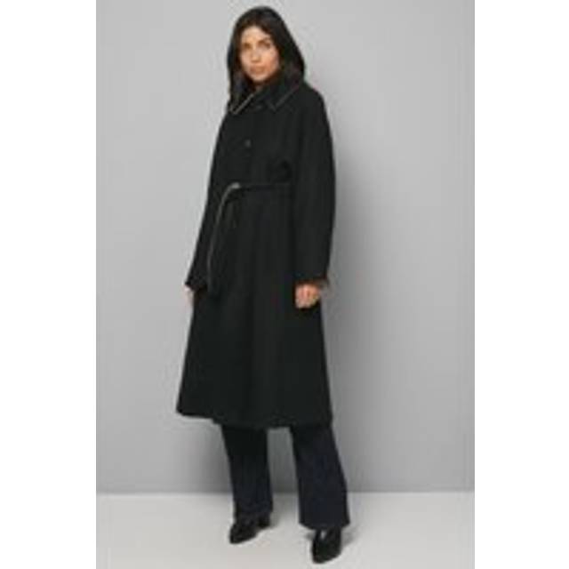 Wallis Wool Blend Belted Longline Coat In Black - black - 12