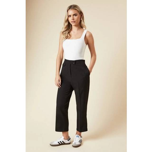 Dorothy Perkins Black Cropped Trousers Womens Daywear Trousers