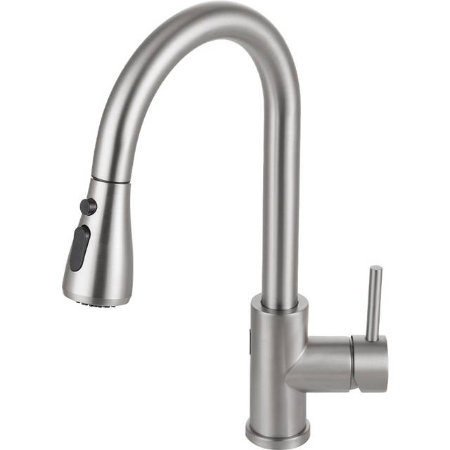 Pull-Out Sensor Kitchen Faucet with LED Light - Silver (15cm)