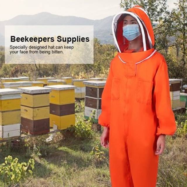 Orange Beekeeper One Piece Bee Suit Beekeeping Protective Clothes Beekeeping