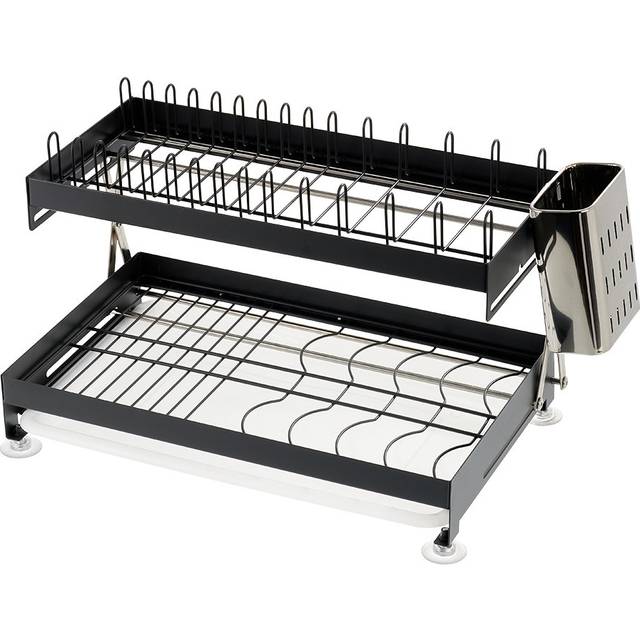 Countertop Dish Rack - Matte Black (25.5cm H X 38.5cm W X 23.5cm D)