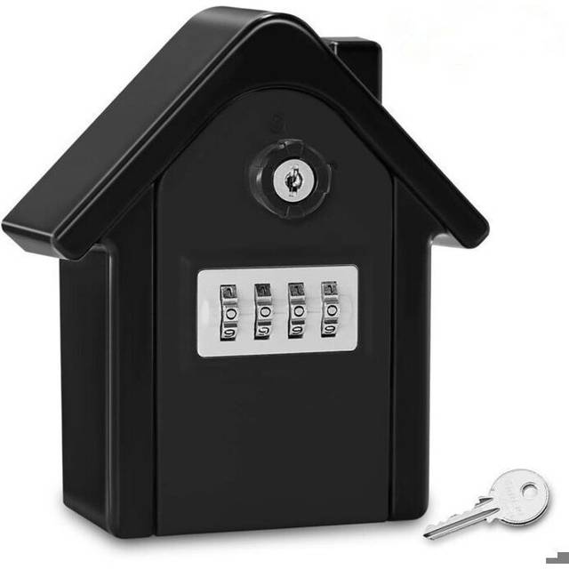 Large Outdoor Wall Mounted Key Safe with Digital Code and Emergency Keys