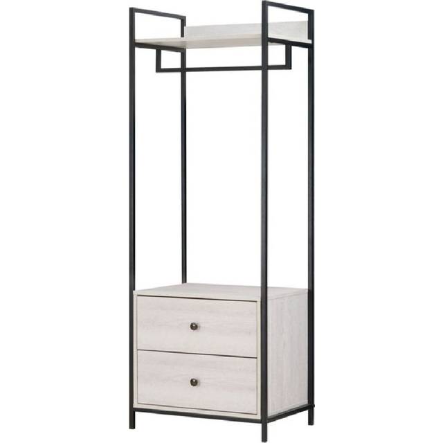 Alva Open Wardrobe with 2 Drawers - White Oak