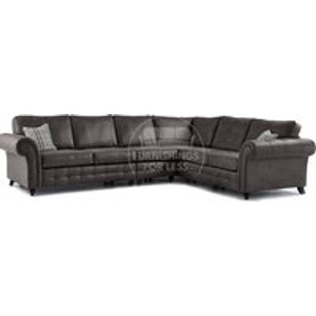 Furnishings For Less UK Oakland Charcoal Chesterfield 6 Seater L Shape Large Corner Sofa - One Size