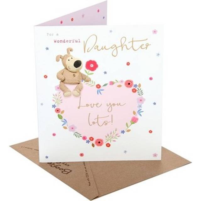 Boofle On A Big Heart Of Flowers Daughter Birthday Card