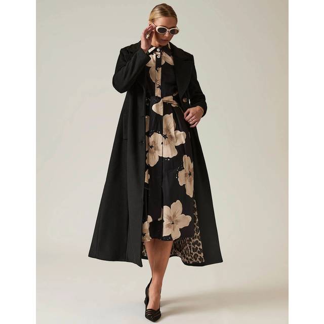 James Lakeland Women's Long Black Classic Coat | Size: 16