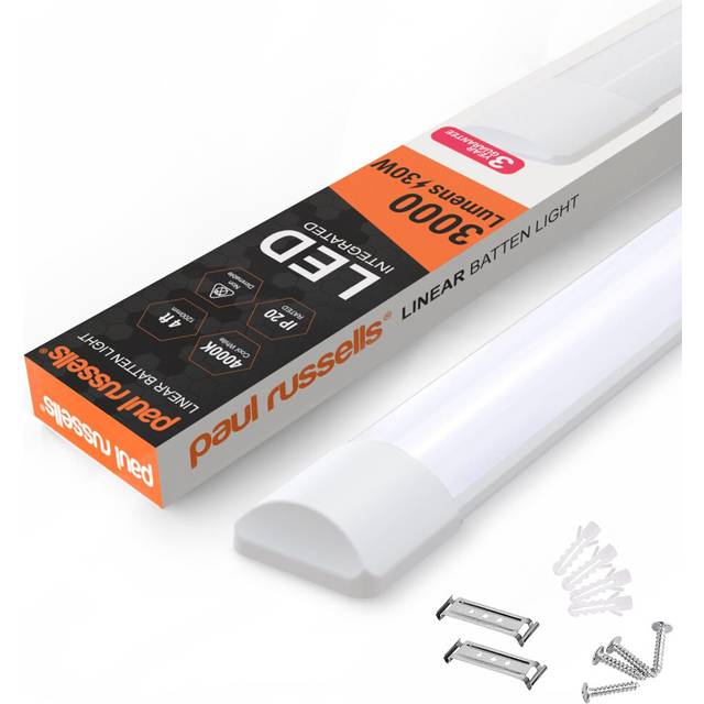 Paul Russells 4ft LED Batten, Ceiling Fitting Tube Light, 4000K Cool