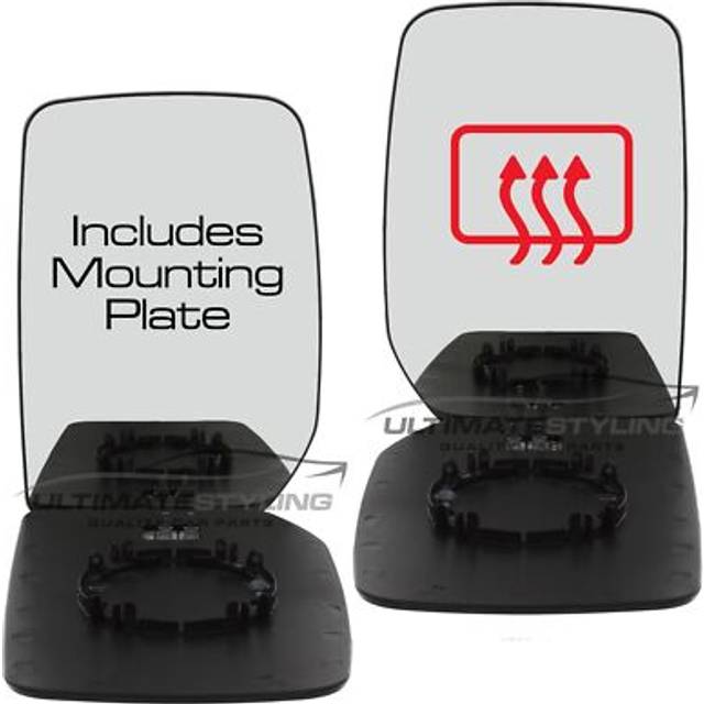 Upper Wing Mirror Glass Ford Transit Mk7 Van 2006-2014 Heated Convex Chrome Pair