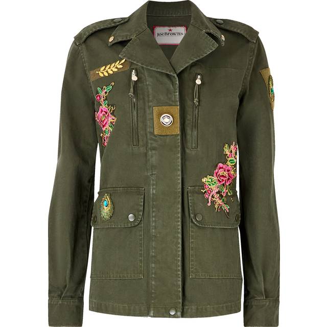 Women's Astrid Embellished Utility Jacket - Size 14 - Khaki - by Joe Browns