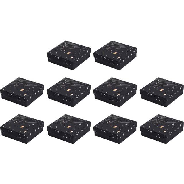 10pcs Cardboard Box Black Silver Box Package Box Earring