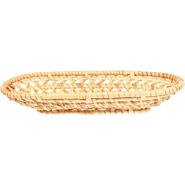 Wicker Tray Rectangle Rattan Khaki 1 Set