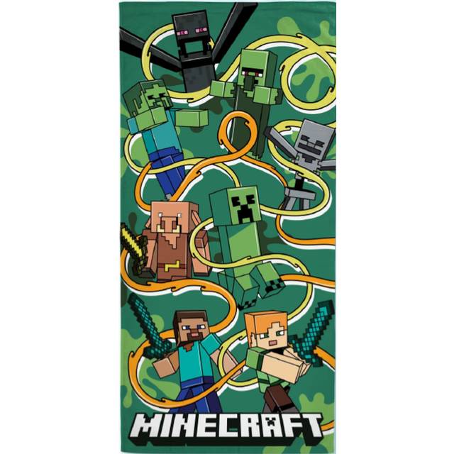 Licens Grønt Minecraft Håndklæde 70x140 cm Badehåndklæde Multifarve, Grøn