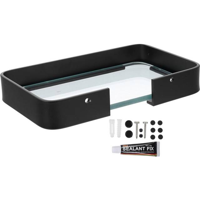 1 Set Shelf Shower Rack Glass No Punching