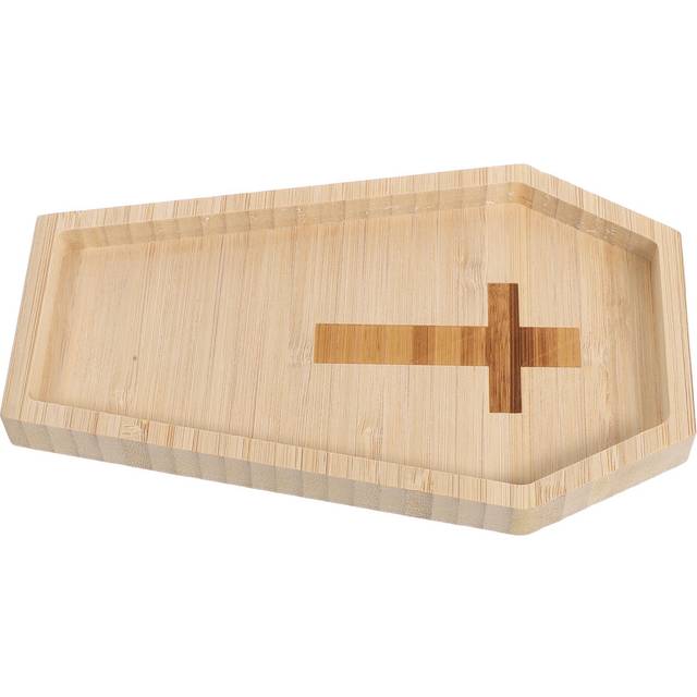 Food Serving Tray Wood Light Yellow 1pcs