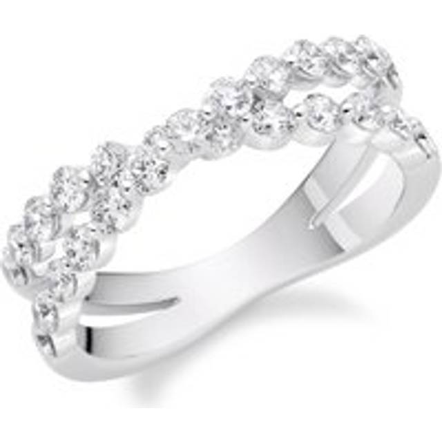 Starlit Platinum Diamond Half Eternity Ring