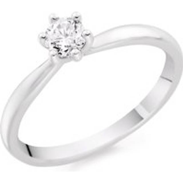9ct White Gold Diamond Solitaire Ring - Gold/White Gold