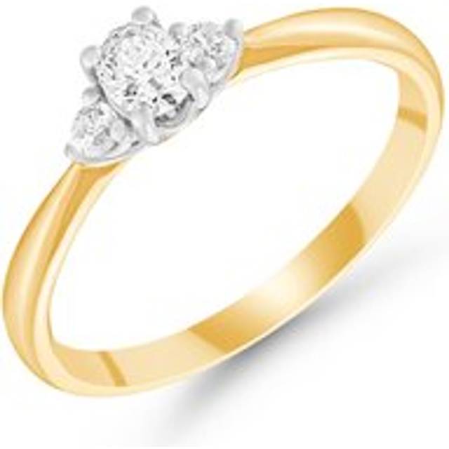 9ct Yellow Gold Three Stone Diamond Engagement Ring