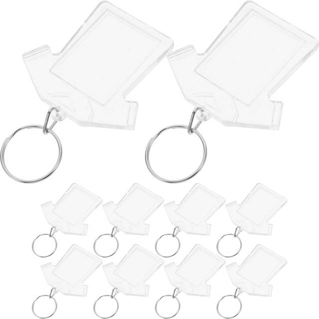 100 Pcs Chains Picture Keychains Diy Photo Frame Transparent