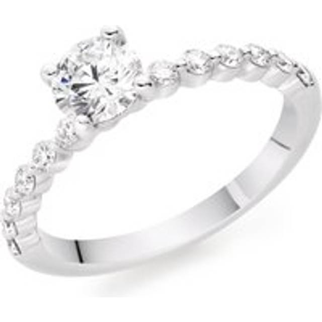 Starlit Platinum Diamond Solitaire Ring - Silver/Clear