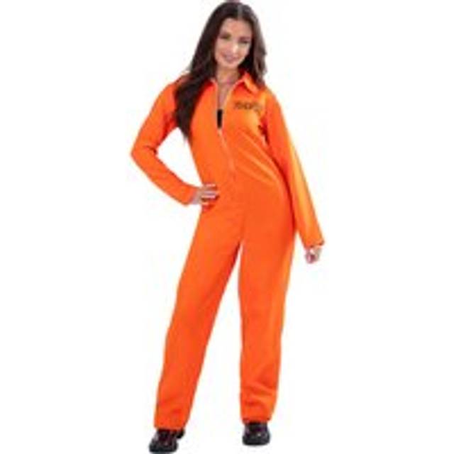 Escaped Prisoner Ladies Orange Boiler Suit Costume