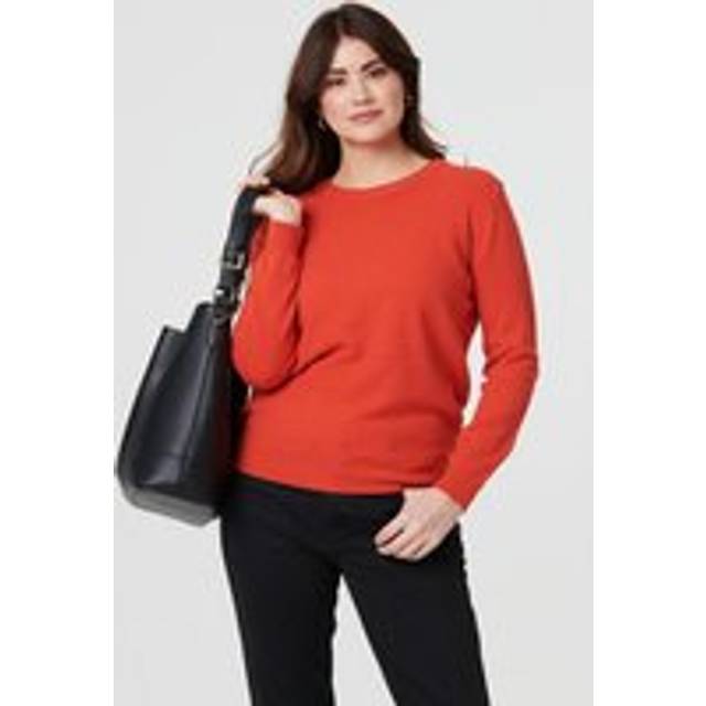 Izabel London Women's Chevron Soft Knit Long Sleeve Jumper in Orange | Size: 12