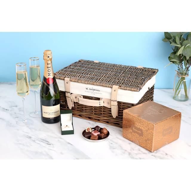 The Champagne Chocolate Proposal Hamper - 18ct White Gold