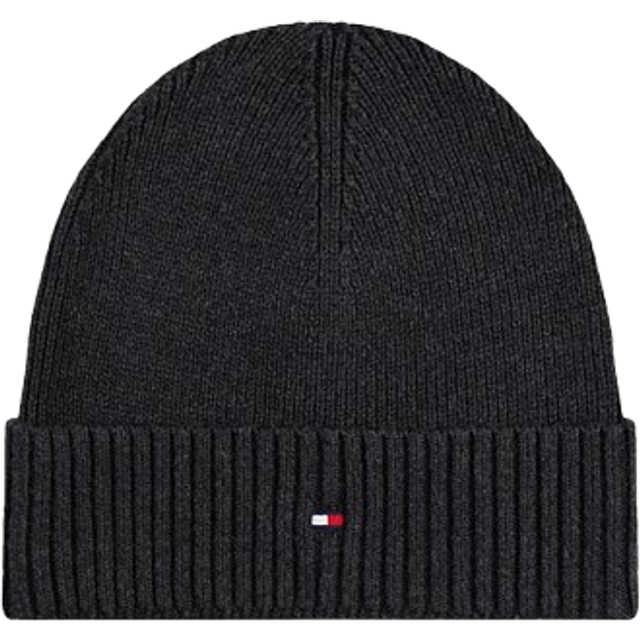 Tommy Hilfiger Flag Pima Cotton Beanie Charcoal Gray Universal (Universal)