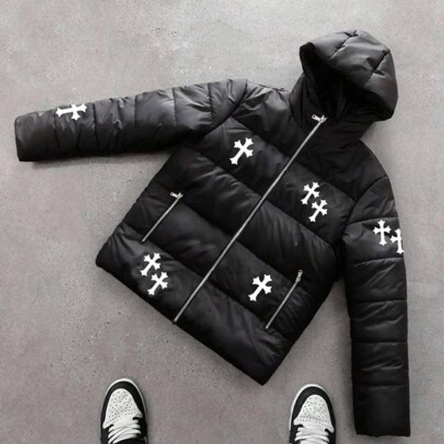 SHEIN Kids/Tween Boys&#39; Casual Thick Hooded Zip-Up Cross Print Parka Coat, Suitable For School, Garden, Beach, Birthday, Spring, Summer, Autumn, Winter Boys