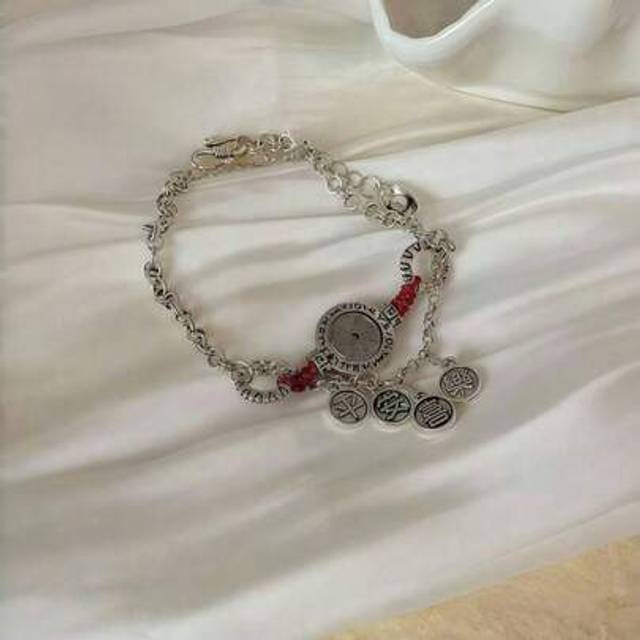 SHEIN 2pcs Random Delivery New Chinese Style Auspicious Retro Coin & Flower Anklet, Unique Design, Elegant Personalized, Exquisite Auspicious Anklet