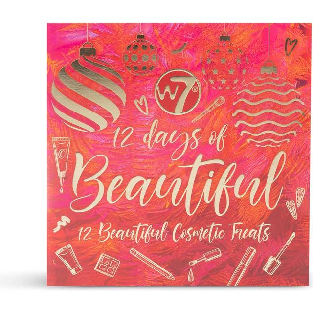 W7 12 Days of Beautiful Holiday Advent Calendar 2024-12 Individually Boxed Makeup & Cosmetic Surprises - Cruelty Free  Christmas Stocking Fi