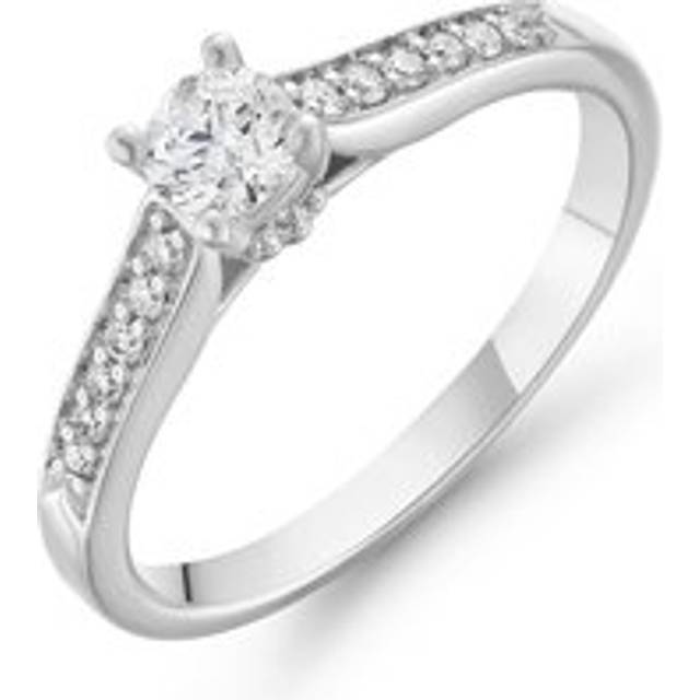 9ct White Gold Diamond Solitaire Engagement Ring - Gold/White Gold
