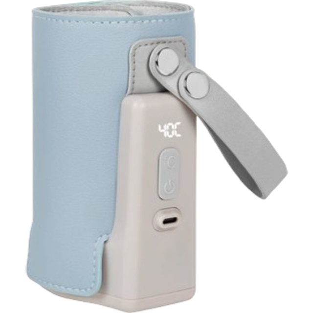 LIONELO Thermup Go Plus bärbar nappflaskvärmare, håller vätskor varma, 5 driftstemperaturer från 38 till 500 C, USB-laddning, 8 timmars drift, tyst LCD-skärm