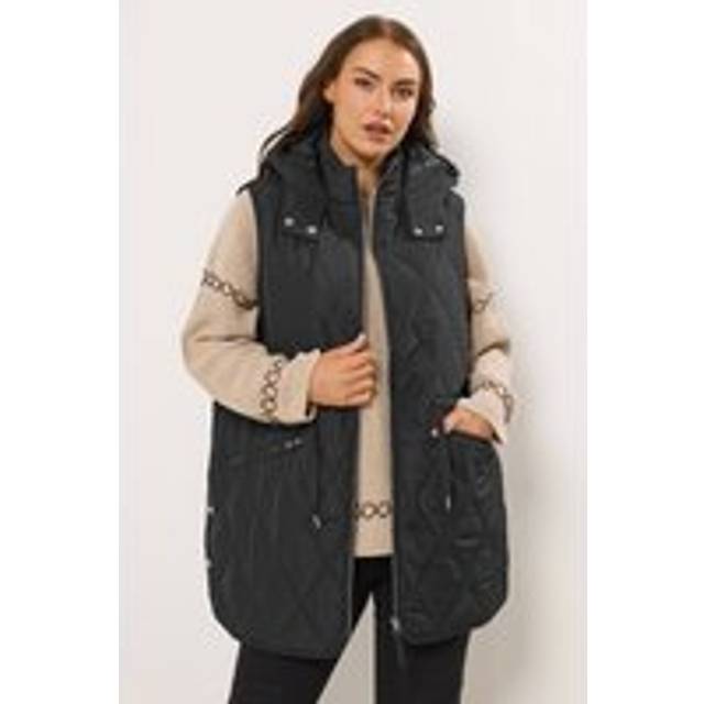 Yours Plus Size Black Quilted Gilet Size 26-28