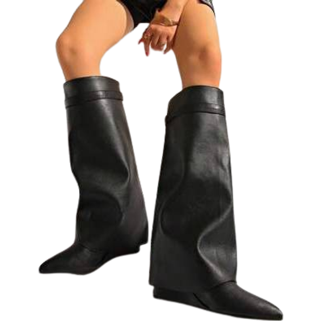 SHEIN Women&#39;s Fashion Boots, Knee-High Boots, Cuff Boots, Western Boots, Khaki, Pants Boots, Leggings Boots, Hot Chick Boots, Eye-Catching, Suitable For Dai
