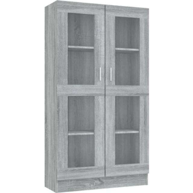 Vidaxl Vitrine Cabinet Grey Sonoma 82.5X30.5X150 Cm Engineered Wood - One Size