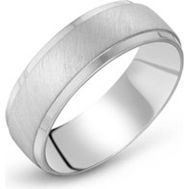 Silver 7mm Textured Men's Ring