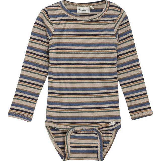 Minymo Body L Æ Rib Multi Patterned - China Blue