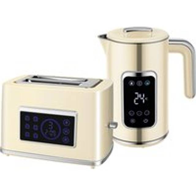Homcom Touch Screen Kettle Toaster Set Cream