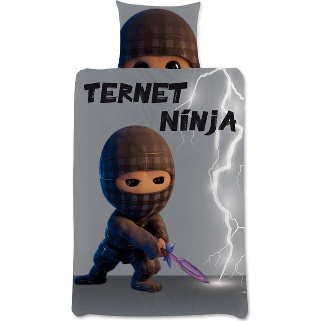Licens Ternet Ninja Sengetøj 140x200 cm Blød Lækker Dynebetræk Grå