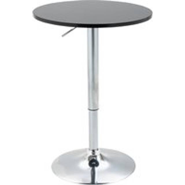 Round Height Adjustable Bar Table Counter Pub Desk with Metal Base for Home Bar