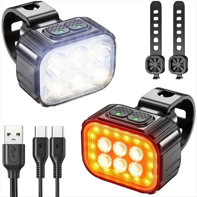 Melitt Front Rear LED Bicycle Light Set